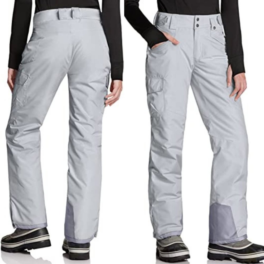 TSLA Ski Snowboard Winter Pants Ripstop Light Steel Gray L NWOT